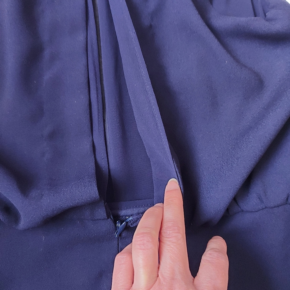 Dynamite Halter Peplum Top, Blue, Small - Picture 7 of 10